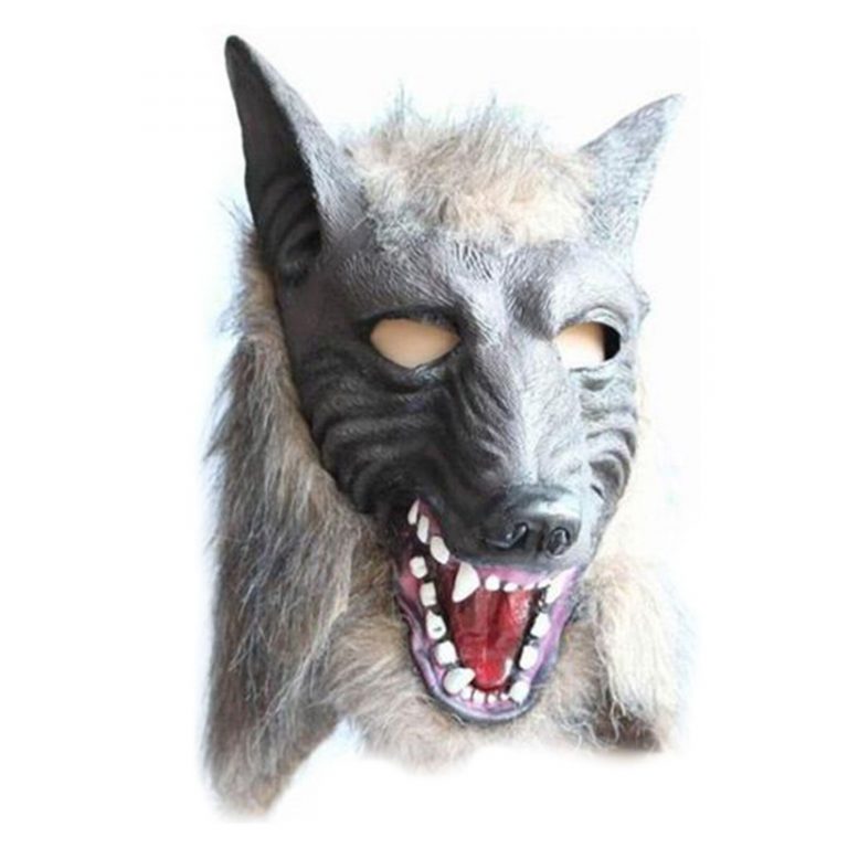 Wolf Head Mask Latex Creepy Halloween Cosplay Animal Theater Adult ...
