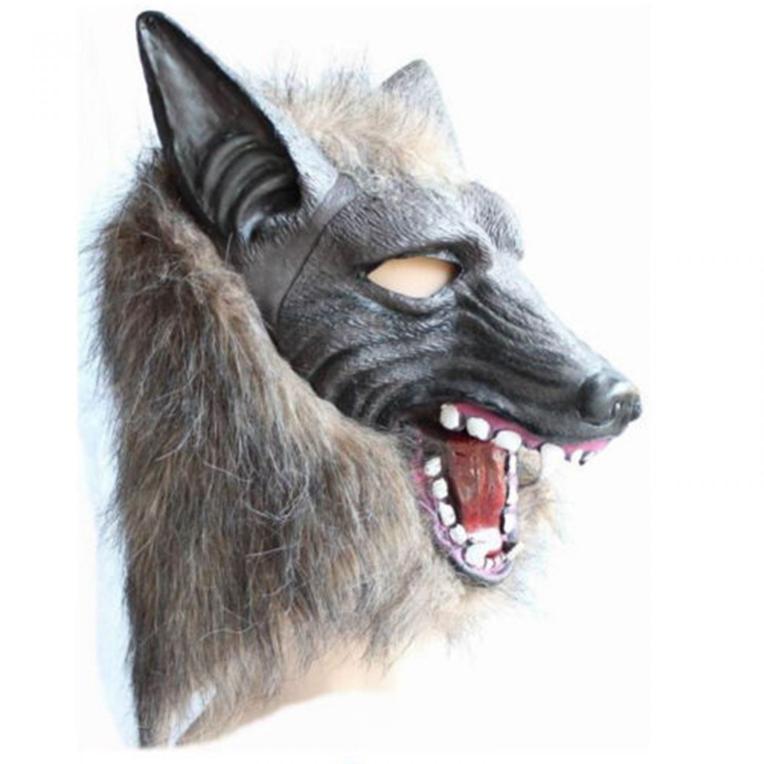 Wolf Head Mask Latex Creepy Halloween Cosplay Animal Theater Adult ...