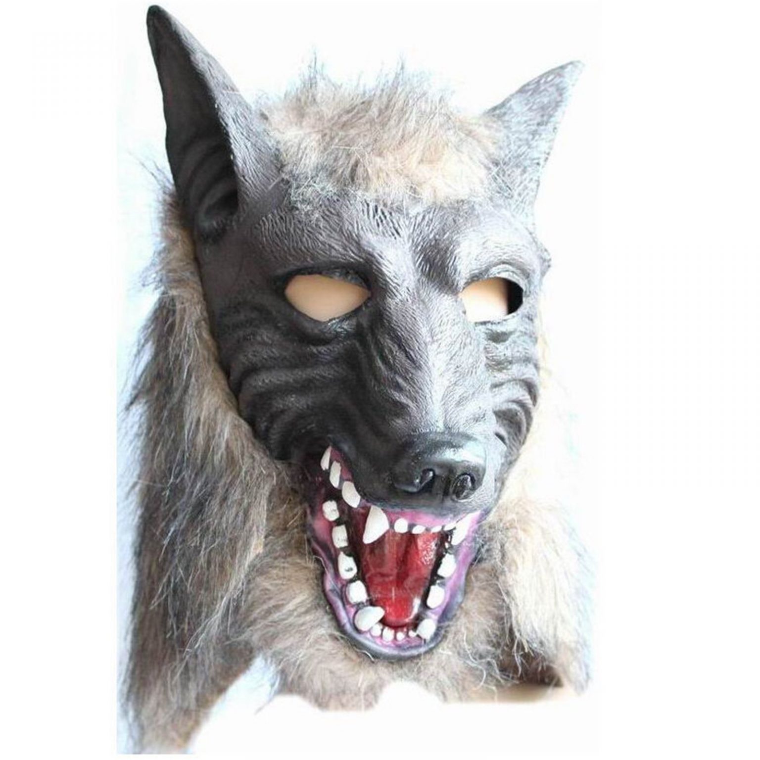 Wolf Head Mask Latex Creepy Halloween Cosplay Animal Theater Adult ...