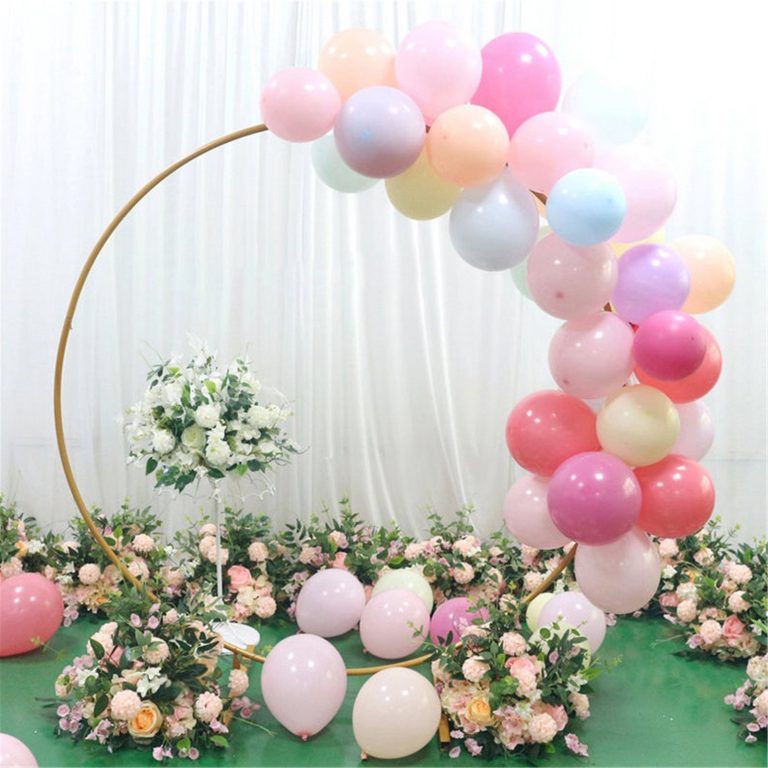 2M Gold Hoop Round Circle Backdrop Metal Arch Stand Frame Wedding Props ...