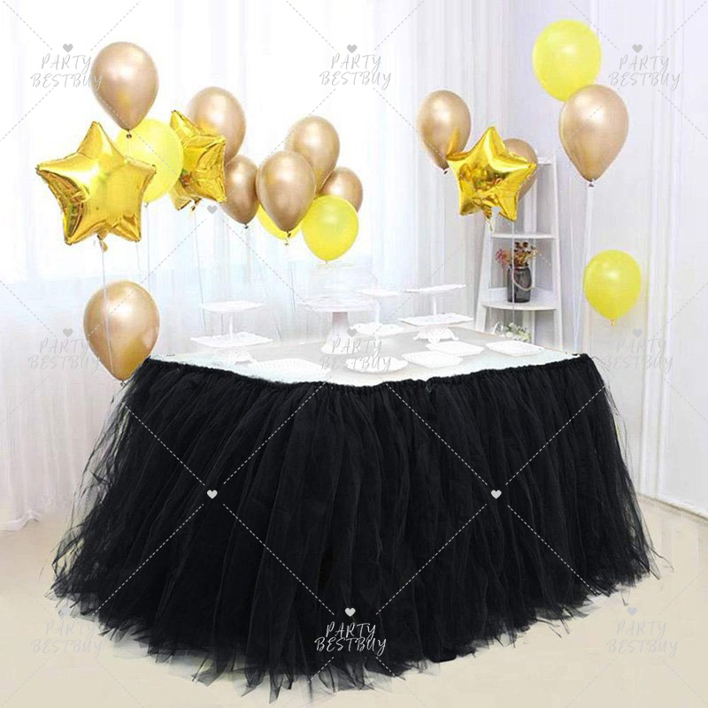 black tulle table skirt