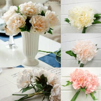 5 Heads Silk Artificial Bouquet Peony Flower Hydrangea Wedding Bridal Party  Vase – Party Bestbuy Online Store