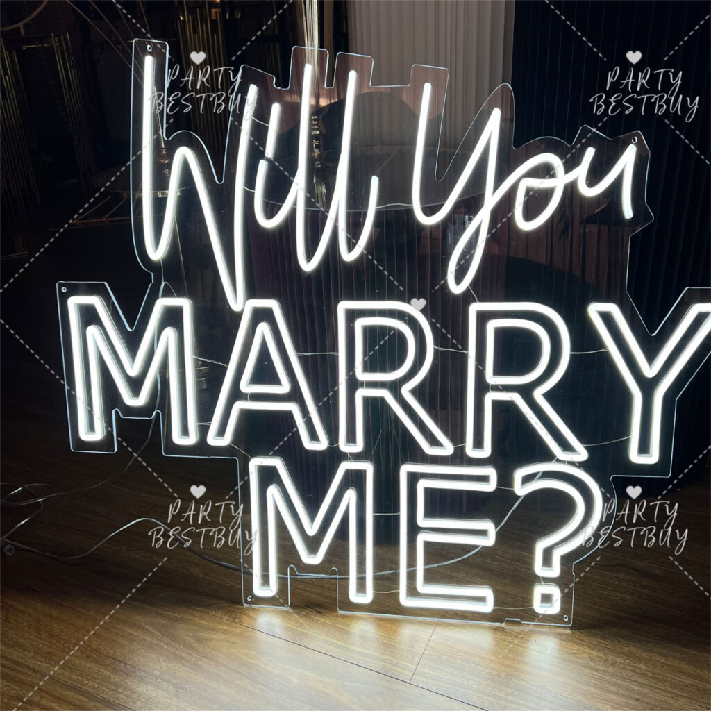 Bright White Will You Marry Me Neon Led Lights Sign Engaged Wedding