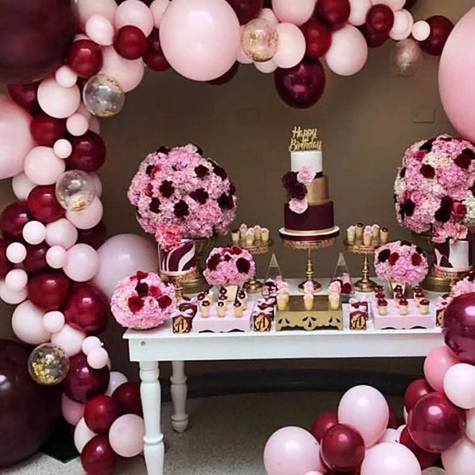 110pcs Wine Red Balloon Arch Kit Garland Birthday Wedding Party ...