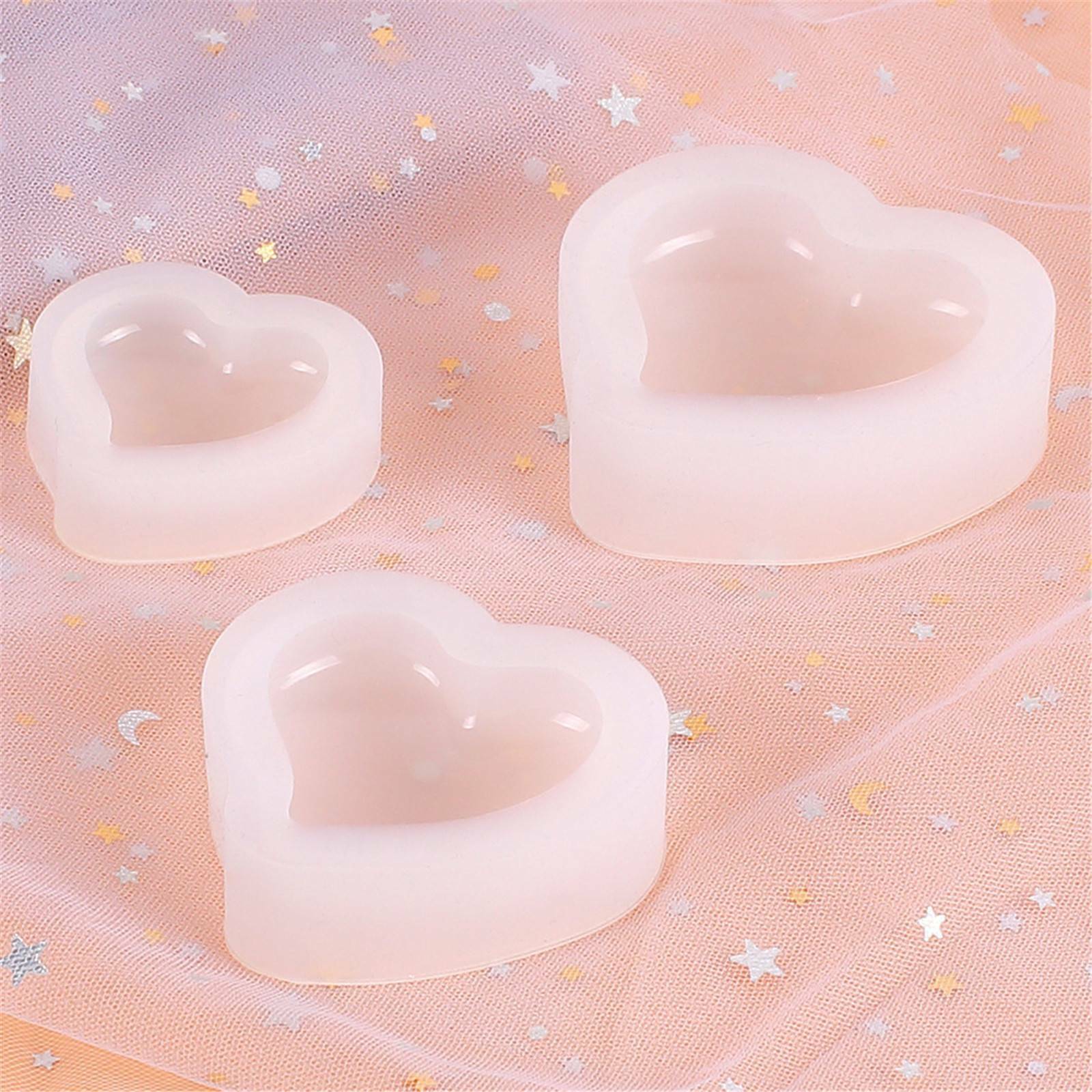 3D Heart Silicone Molds for Epoxy Resin Small Mirror Heart Shape Resin Mold