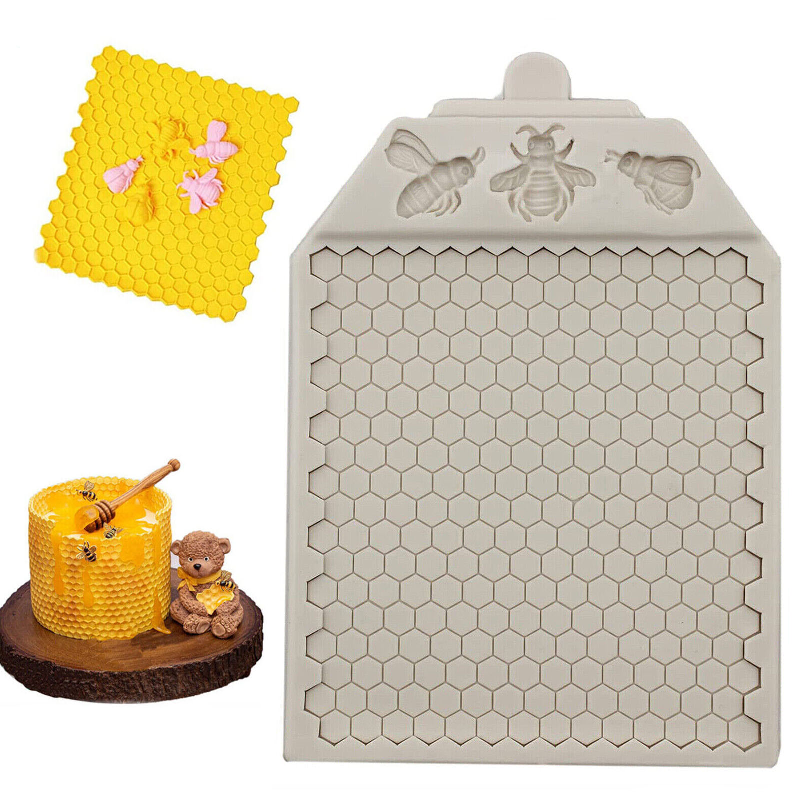 Bee Honeycomb Silicone Cake Fondant Sugarcraft Mold Chocolate Baking Moulds  Tool