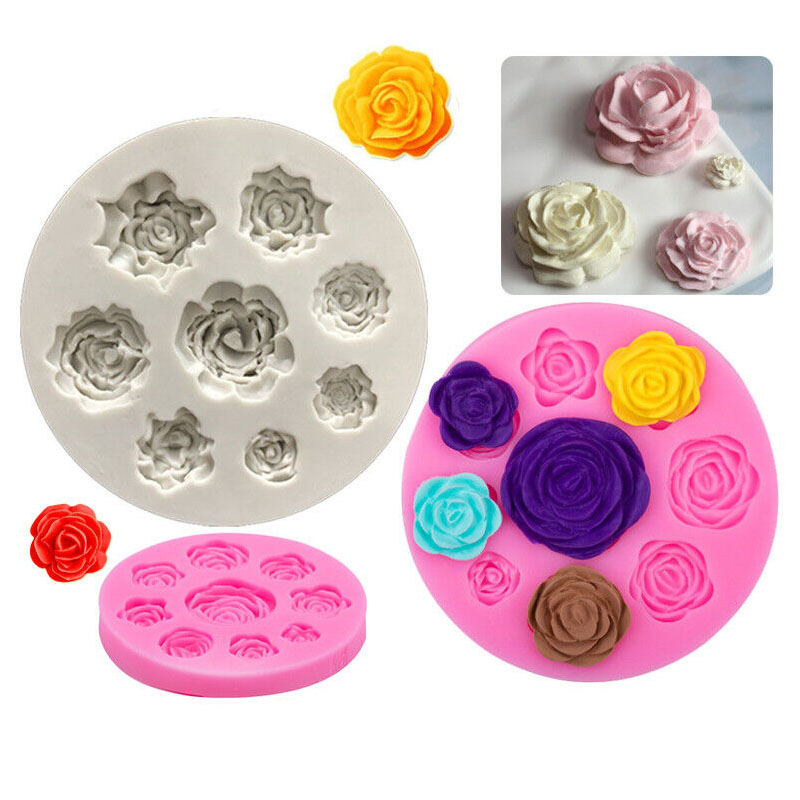 Large Three-dimensional Rose Flower Silicone Mold, Cake Fondant Decoration  Mold, DIY Chocolate Bakeware Resin Mold