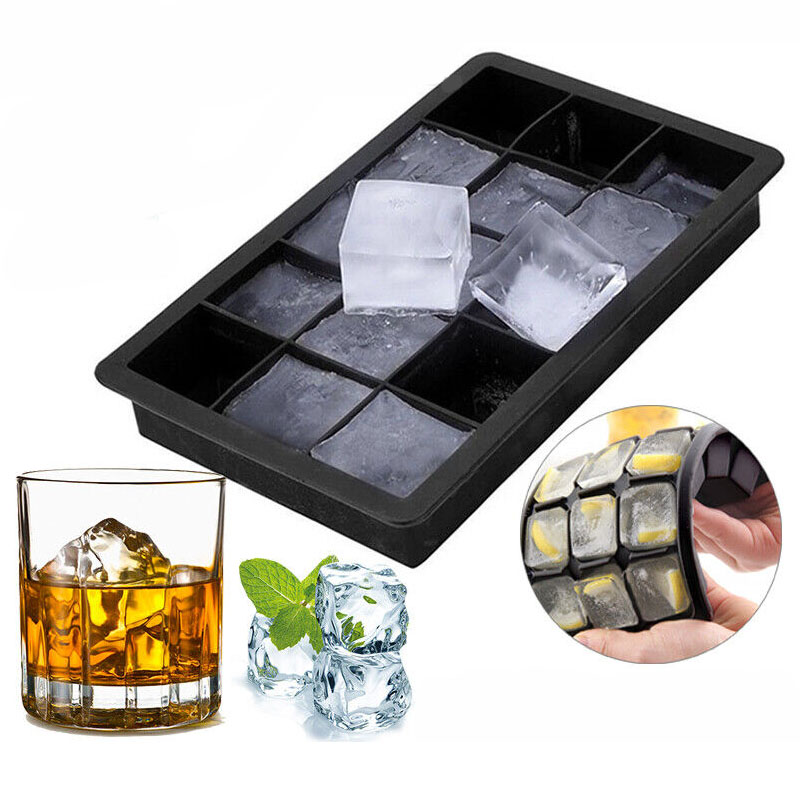 15 Grids Silicone Ice Cube Tray Large Mould Mold Giant Maker Square Mould *