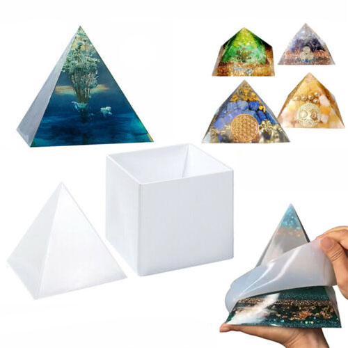 Funshowcase Assorted Pyramid and Cone Prism Silicone Resin Epoxy Molds 5-Count
