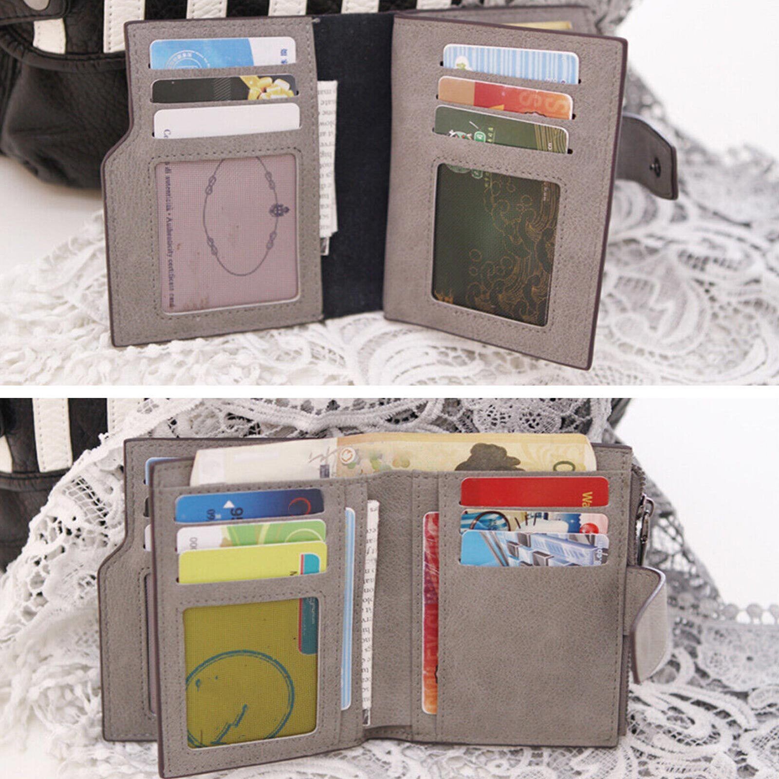 Wallet Short Small Coin Purse Ladies Folding Card Holder PU Leather for  Women AU