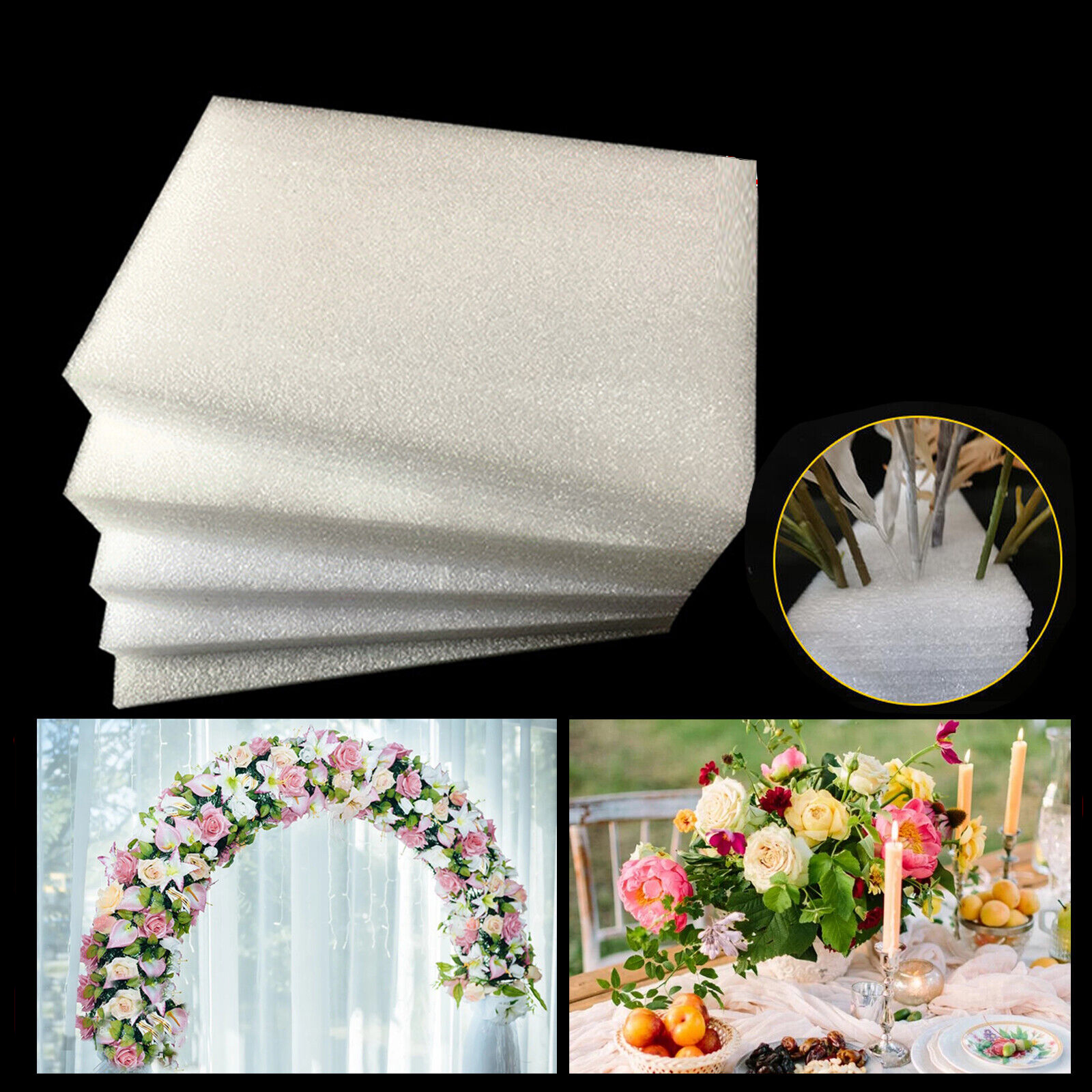 DIY Foam Strip Floral Base Cylindrical White Solid Round Floral