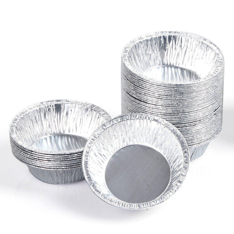 Round Aluminium Foil Tray Disposable Catering Baking Cake Pie Tarts  Container Au